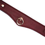 Шкіряний нашийник з повідцем Liebe Seele Wine Red Curved Collar, замок-сердечко, фото 8