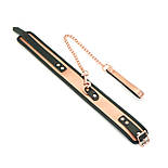 Широкий нашийник з повідцем Liebe Seele Rose Gold Memory Collar with Leash, натуральна шкіра, фото 2