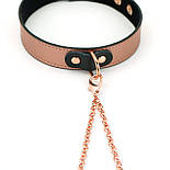 Нашийник із затискачами для сосків Liebe Seele Rose Gold Memory Collar with Nipple Clamps, шкіра, фото 10