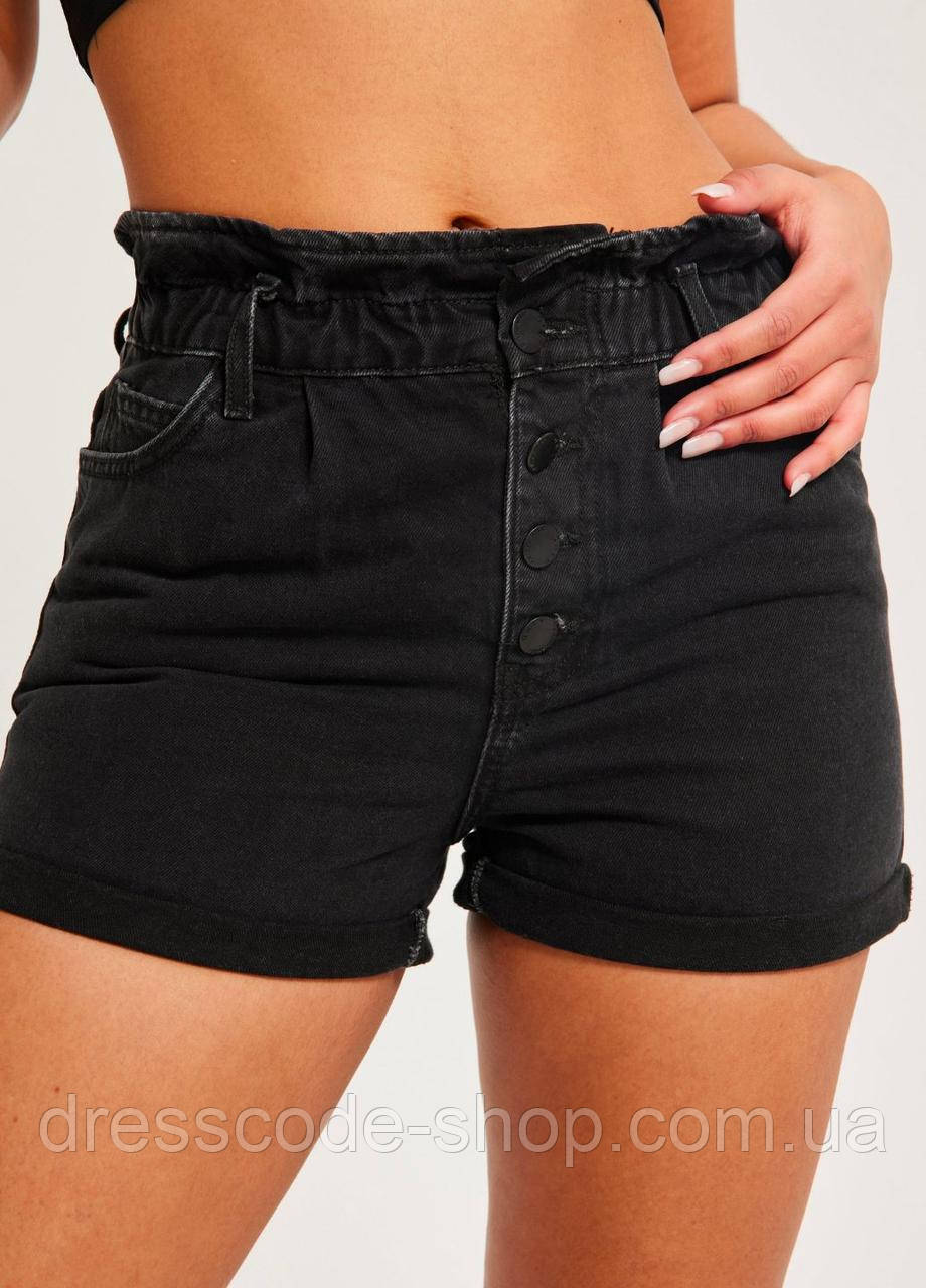 Шорти жіночі джинсові на гудзиках Only Чорні