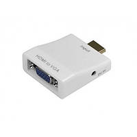 Переходник HDMI M-VGA F Kingda B00230 с аудио интерфейсом micro USB белый RTL