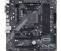 ASRock B450M Pro4 R2.0 (AM4/B450, 4*DDR4, 2xPCIex16, DVI-D/HDMI/VGA, 4xSATAІІІ, M.2, GLan, 8ch, mATX