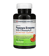 Пищеварительные ферменты, American Health, ферменты папайи с хлорофиллом, 250 жевательных таблеток