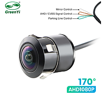 Специальная задняя GreenYi камера AHD ночного видения для штатных магнитол с переходником тип В PAL 1080p