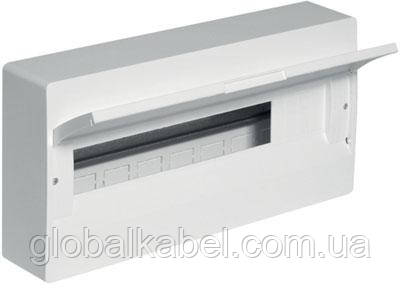 Бокс (щиток) під автомати Hager Cosmos 12 модульний, зовнішній VD112PD з білими дверцятами, фото 1