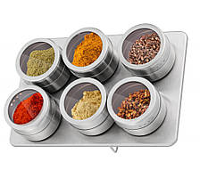Набір для спецій Con Brio CB-813 з підставкою 6 магнітних баночок