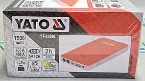 Пускова батарея Li-Pol 7.5 А*год YATO 200/400 А; живлення через USB: 5В, 2А, фото 4