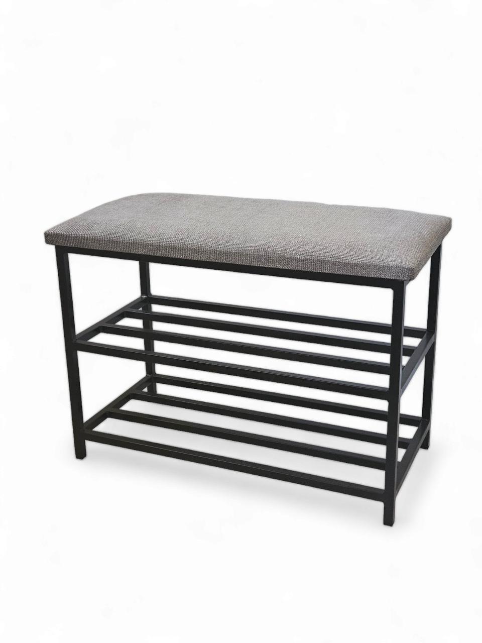 М'яка банкетка для взуття 80 см з полицями Наша Ковка, фото 1