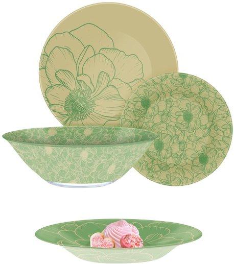 Сервіз столовий 19 пр. Big Flower Green Luminarc Q4859