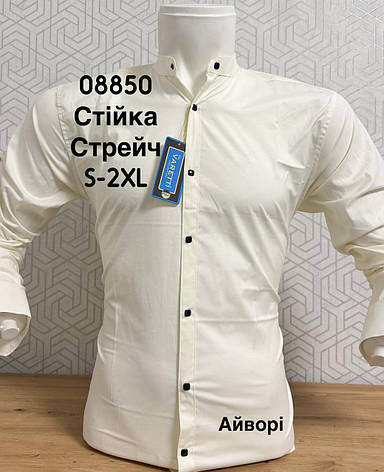 Стрейчева сорочка Varetti S з довгим рукавом, стійка, фото 1