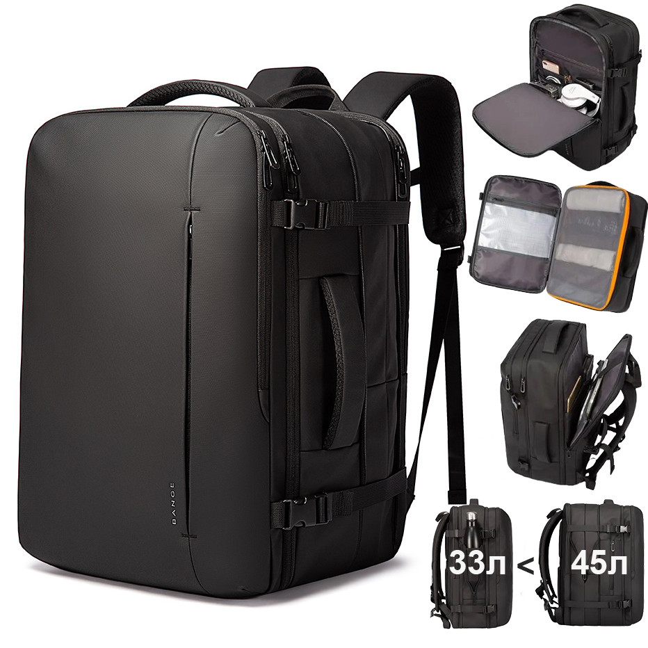 Дорожній рюкзак Bange 1909d чорний, фото 1