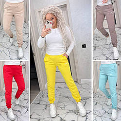 Спортивні штани жіночі Nike на гумці модні легкі трикотажні, жовті, блакитні, бежеві, червоні, моко