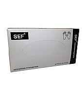 Перчатки одноразовые нитриловые - SEF Nitrile Gloves L 100 шт. черный SEF015 (21086)