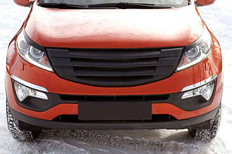 Решітка радіатора Варіант 3 з чорною сіткою KIA Sportage 2010-2013 р. в. Кіа Спортейдж