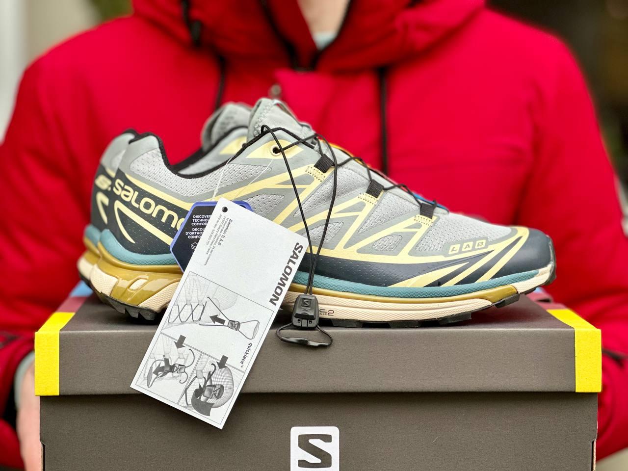 Чоловічі кросівки Salomon XT-6 Adv Dover Silver Beige (Сріблясті) Взуття Соломон XT-6 АДВ текстиль шкіра демісезон