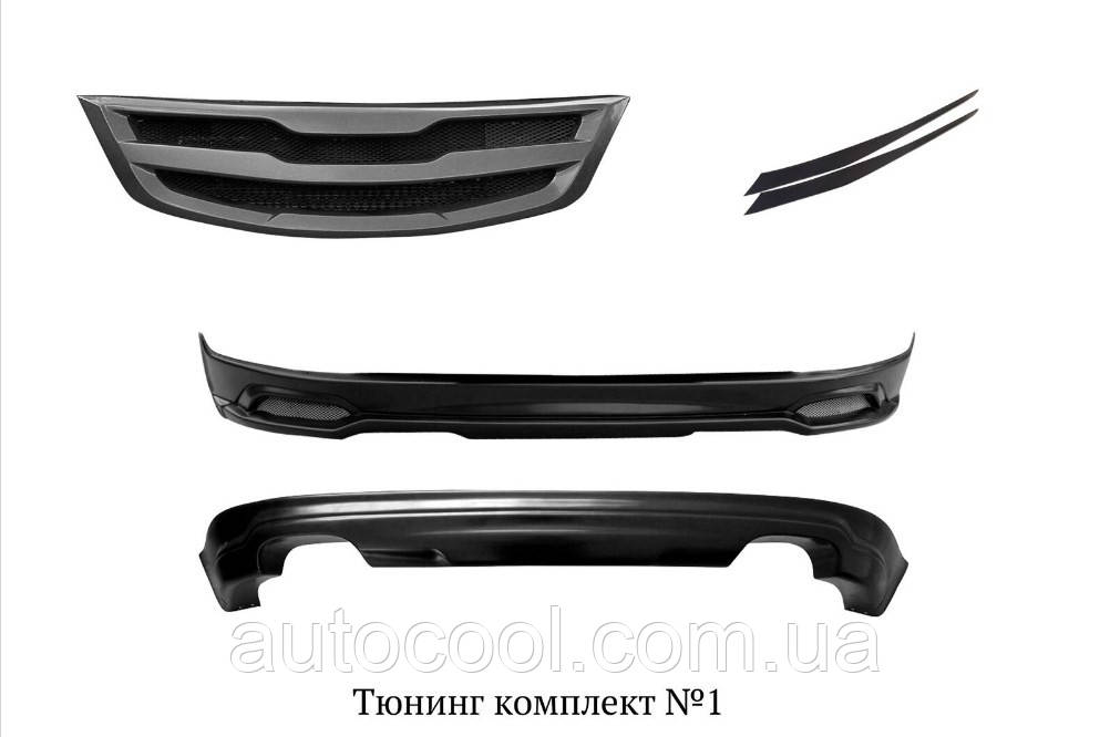 Комплект обваження ( накладки на бампера, грати радіатора, вії на фари) Kia Sportage 2010-2015 р. в., фото 1