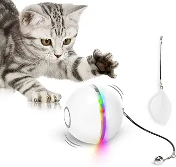 М'яч-кулька саморухлива зі світловою панеллю іграшка для котів USB PetFun, PetGravity
