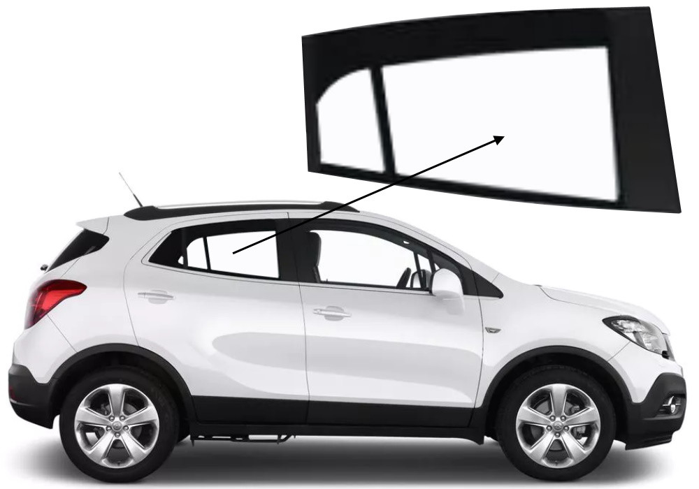 Бічне скло Opel Mokka 2012-2021 задніх дверей праве, фото 1