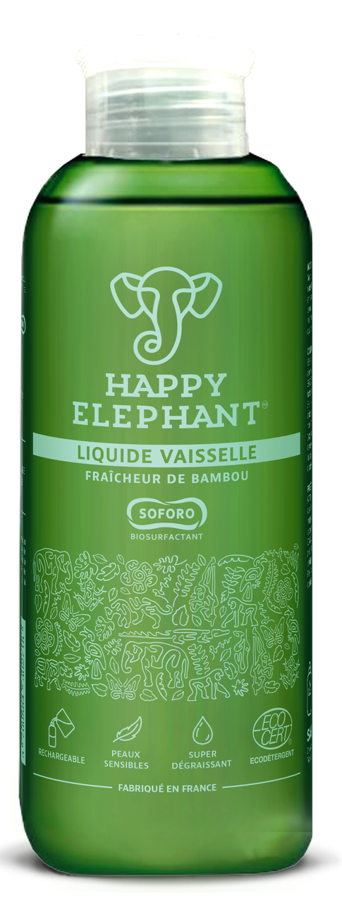 Рідина для миття посуду Happy Elephant з ароматом бамбука, 450 мл