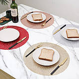 Набір із 4 плейсматів підтарильників сервірувальних. Серветка сервірувальна. Килимок підставка під тарілку 4 шт., фото 5