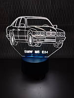 3d-світильник БМВ М5 Е34 BMW, 3д-нічник, кілька підсвіток (на батарейці), подарунок фанату бмв