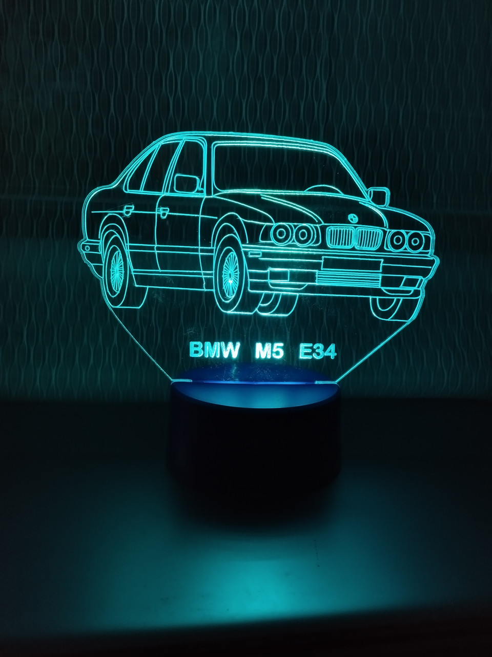 3d-світильник БМВ М5 Е34 BMW, 3д-нічник, кілька підсвіток (батарейка + 220 В), подарунок автоаматору, фото 1