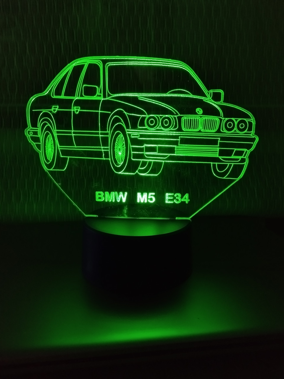 3d-світильник БМВ М5 Е34 BMW, 3д-нічник, кілька підсвіток (bluetooth), подарунок автоаматору, фото 1