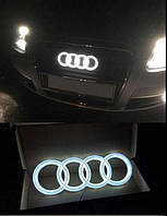 LED динамічна  AUDI  Емблема ЛЕД  передня решітки радіатора  285 мм audi A4 (B9) A6(C7) А7 (C7) Q3 Q7 A8 колір хром