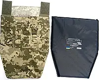 Комплект фартух + балістичний пакет піксель, захист паху 1 клас захисту ДСТУ, сумка-напашник на плитоноску