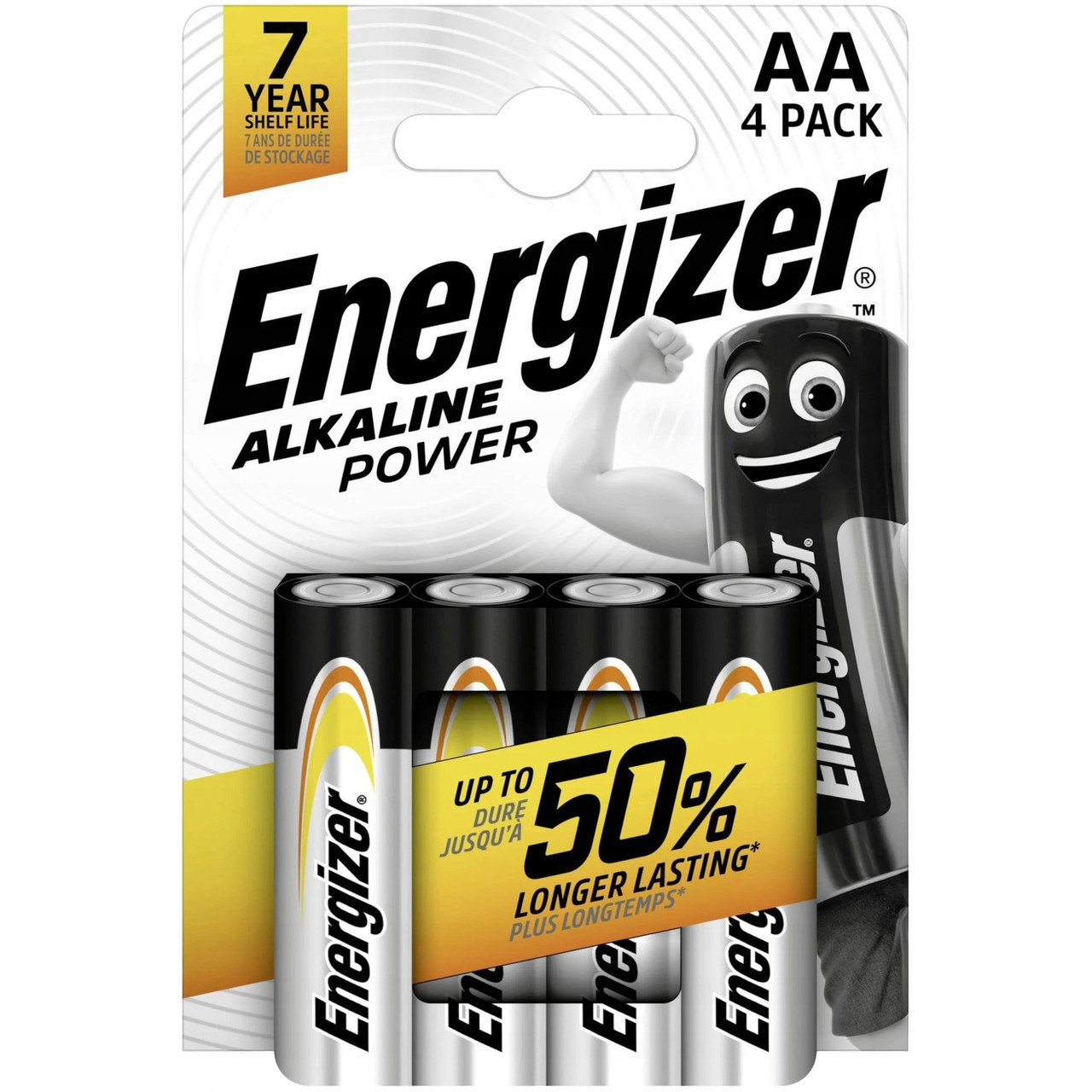Батарейки лужні Energizer Alkaline Pawer  AA/LR6 // 4шт/уп