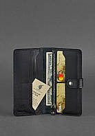 Кожаное женское портмоне, кошелек черный