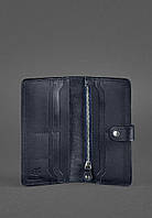 Кожаное женское портмоне, кошелек синий