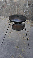 Сковорода мангал із диска борони з кришкою 50 см Сковорода діаметр із підвіскою для розведення вогню, фото 2