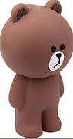 Пенал-подставка SL-03 Line Friends Силиконовый Коричневый 18.5x9.5x8см YES