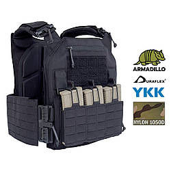 Плитоноска бронежилет чорний/black MOLLE бічні кишені комплект 1