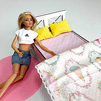 Комплект постельного белья 4 ед. для мебели NestWood (СПАЛЬНЯ) в кукольный домик