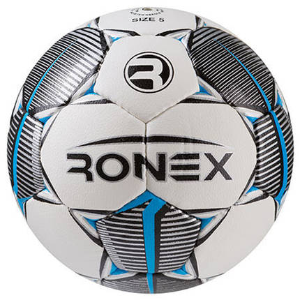 М'яч футбольний тренувальний Grippy Ronex RX-33, срібло/блакитний, фото 1