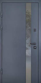 Двері вхідні 506 Nordi Glass Defender Ral 7021T / біла вуличні