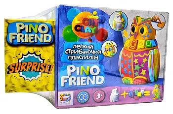 Набір легкого стрибаючого пластиліну Pino Friend Пуффі ТМ Moon light clay 70034 + Сюрприз