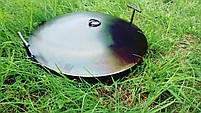 Сковорода мангал із диска борони з кришкою 50 см Сковорода діаметр із підвіскою для розведення вогню, фото 5