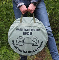 Сковорода мангал із диска борони з кришкою 50 см Сковорода діаметр із підвіскою для розведення вогню, фото 9