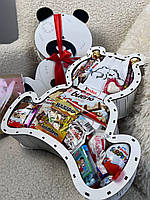 Подарочный бокс на 14 февраля девушке, Подарок любимой маме на день рождени, Подарочный мишка коробка со слад