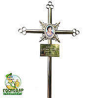 Декоративный крест из нержавеющей стали с использованием трубы диаметром 32 мм., №3
