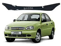 Дефлектор капота на Daewoo Lanos 1997-2020 / Chevrolet Lanos 1997-2020 евро крепеж. Мухобойка