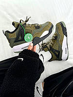 Кроссовки Nike Air Jordan 4 Retro Craft Olive зеленого цвета