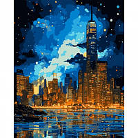 Картина за номерами Ночной город с металлизированными красками 40*50 см SANTI (954745)