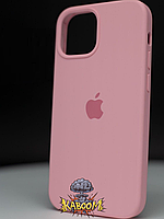 Чехол с закрытым низом на Айфон 12 / 12 Про Розовый / Silicone Case для iPhone 12 / 12 Pro Light Pink