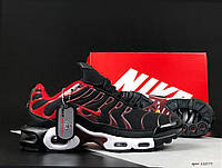 Кросівки чоловічі Nike Air Max TN Plus чорні з червоним, Найк Аір Макс ТН текстильні, код SD-12079