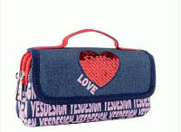 Пенал мягкий 2 отделения WL-01 Love 20х11х6см YES