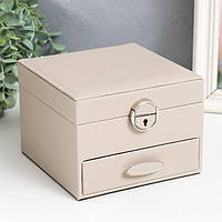 Скринька шкірозамінника "Сірий опал" 16х16х11,8 см